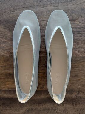 Le Monde Beryl Luna Silver Mesh Ballet Flat 38